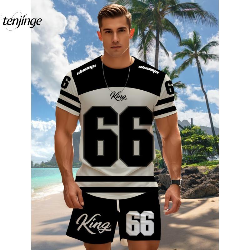 

3D цифровая печать мужские модные шорты с коротким рукавом комплект для улицы мужские спортивные шорты летняя повседневная мужская футболка M