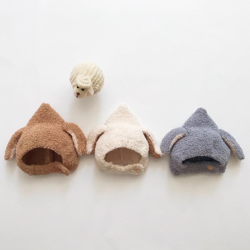 Simpatico Cappello da Bambino Autunno Inverno Orecchie da Coniglio Morbido Peluche Caldo Cappello Berretti per Bambini Tinta Unita Cappello con Paraorecchie Cuffia
