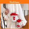 Minimally Woven Crossbody Bag With Flower Appearance And Drawstring Design For Daily Use