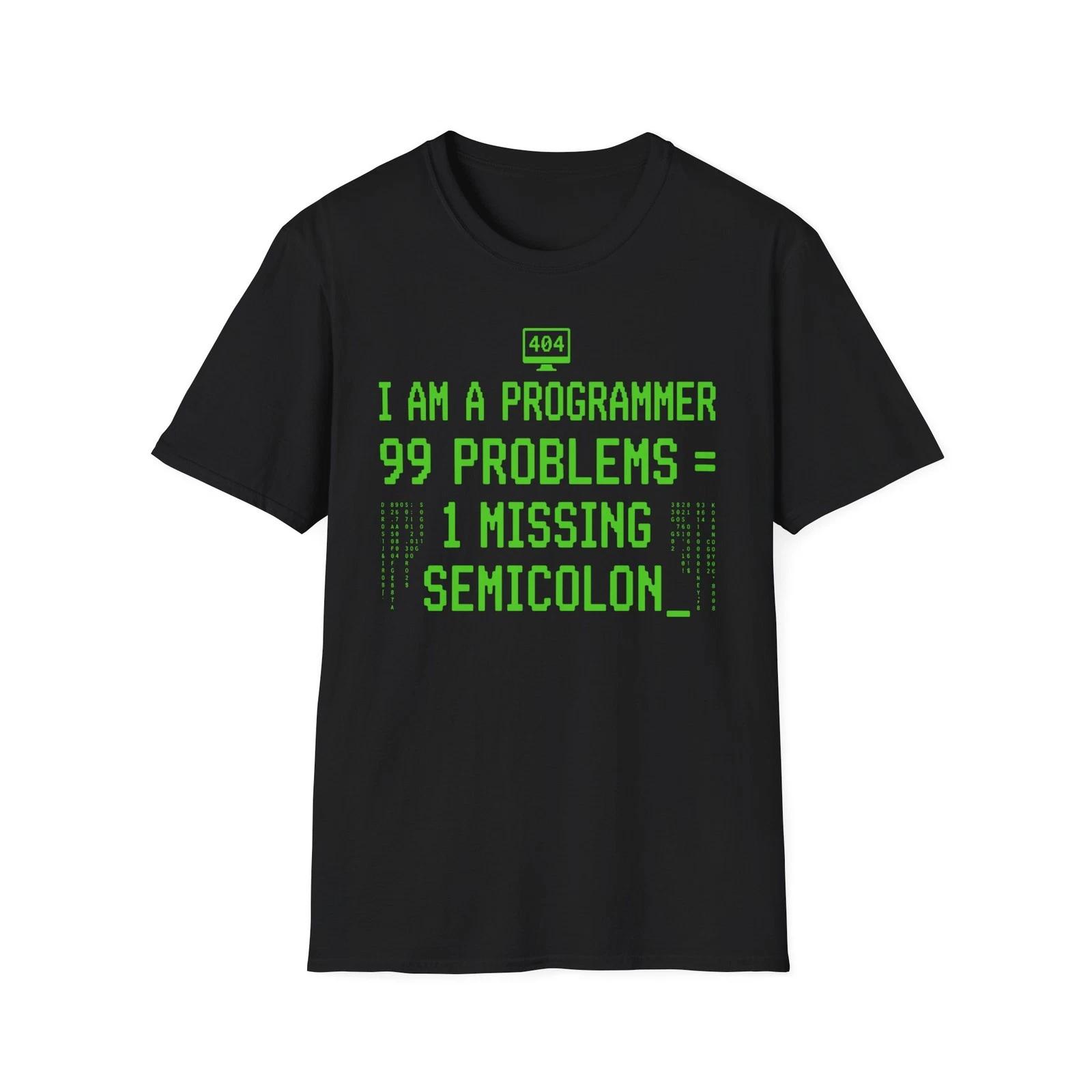 Programmer Shirt Missing Semicolon Funny Coding Developer Unisex T-shirt Tee 4XL