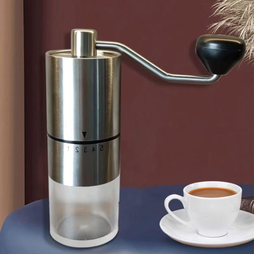 Clear Bin Manual Coffee Grinder Detachable Portable Coffee Grinding Machine Household