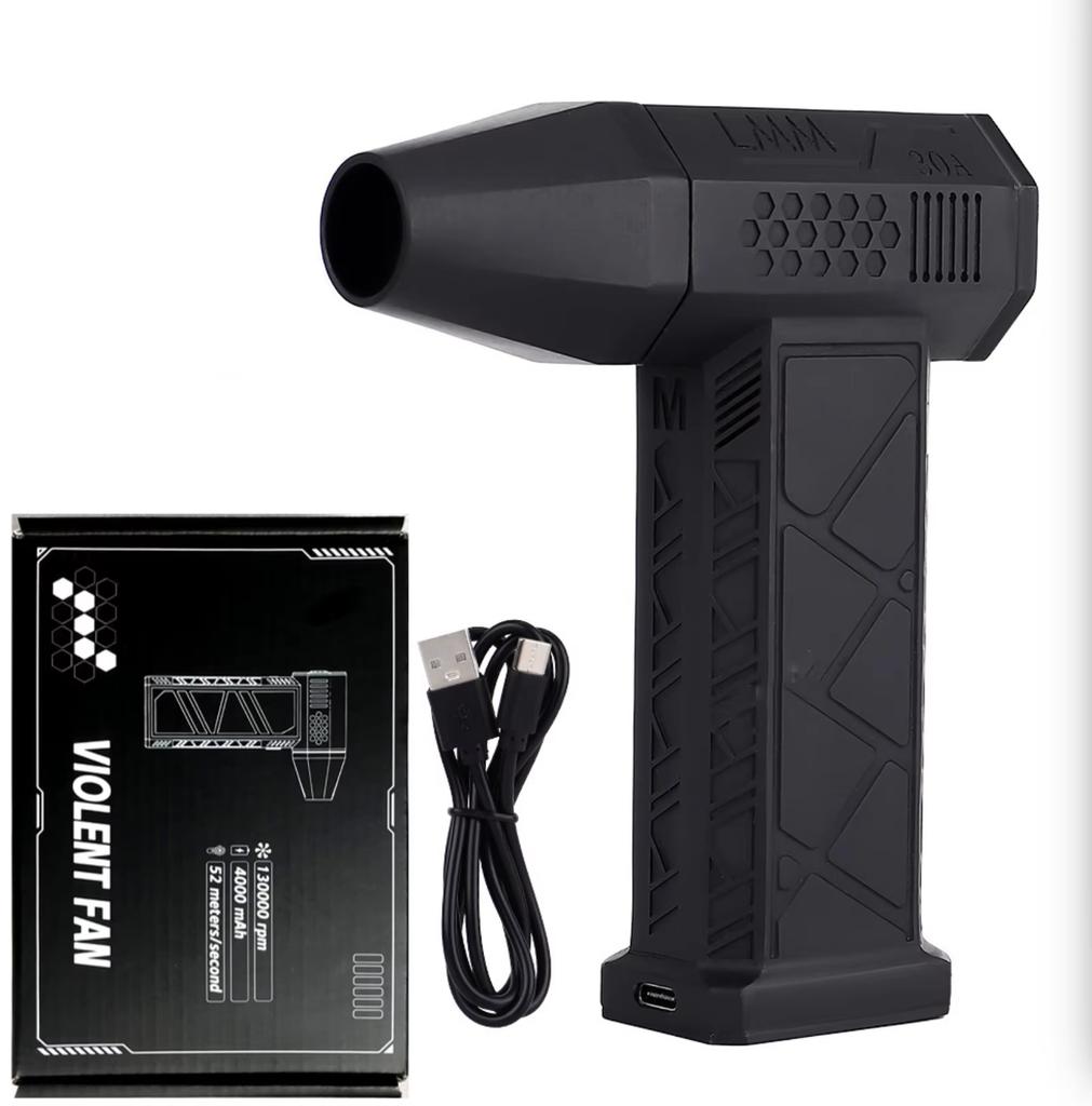 Mini Turbo Jet Fan Electric Air Duster with 3 Gear Adjustable 130000RPM Wind Speed 52m/s Car Computer Cleaning Blower Tool