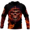 Men Hoodies 3D Print Horror Flaming Skull Graphic Fashion New Style Casual Pullover Personality Oversize Men Clothing Tops