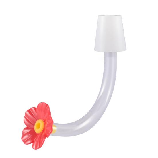 Hummingbird Feeder Tube And Stopper Single/Double Head Floral Tip Hummingbird Water Feeding Tube Replacement Parts for Making Your Own Birds Feeder