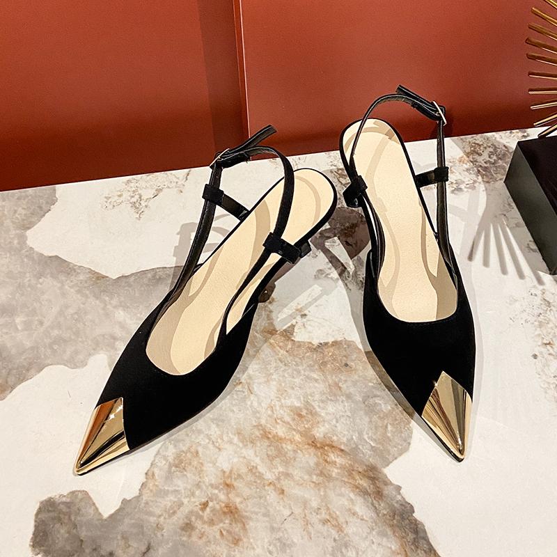 Sandal Female Design Metal Pointed Toe Stiletto High Heels Party Prom Shoes Women Pumps Zapatos Mujer