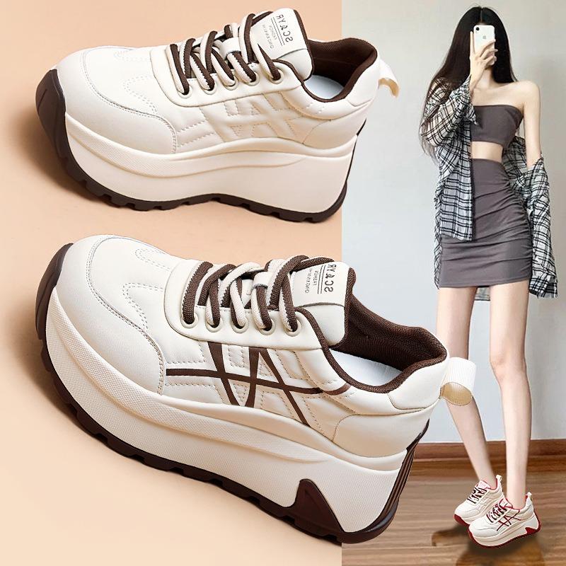 Autumn and winter new trendy thick-soled heightening CM little white shoes women's super fire versatile muffin casual sports Forrest Gump shoes