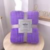 Thick Striped Flannel Fleece Blanket - Super Soft Throw for Office, Yoga, or Gift