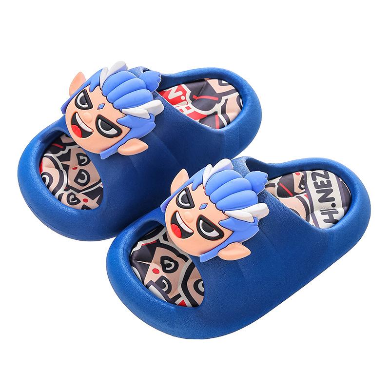 

Летние шлепанцы для мужчин и женщин, нескользящие пляжные тапочки с мягкой подошвой 30-31 темно-синий