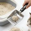 Cat Litter Scoop Stainless Steel Mesh Scooper Metal Kitten Poop Sifting Shovel with Rubber Handle for Cat Litter Box