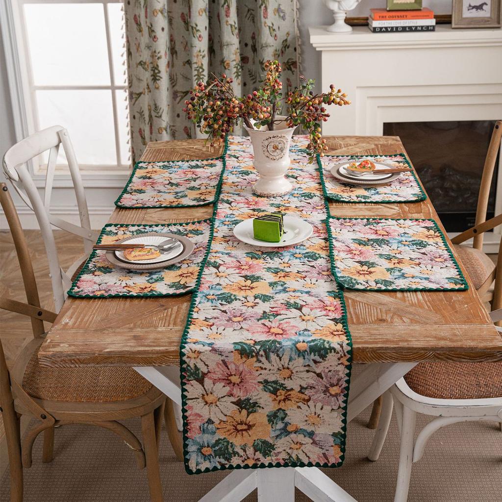 Table Runner Cotton Table Runner Cotton Linen Tablecloth Mat for Dining Table TV Cabinet Center Table