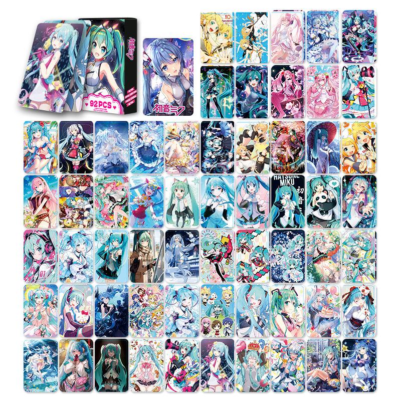 92 Peças/Conjunto Anime Hatsune Miku Cartão Lomo Kawaii Pocard Impressão HD Desenho Animado Jogo de Cartas Po Coleção Fãs Brinquedo Presente de Aniversário para Crianças