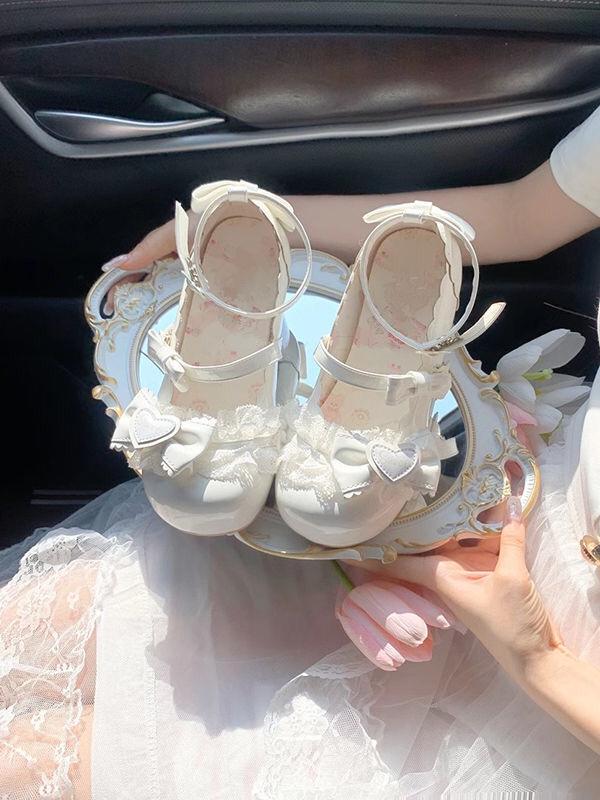 Mary Jane boty ve stylu paláce - Roztomilé kožené princeznovské boty na nízkém podpatku