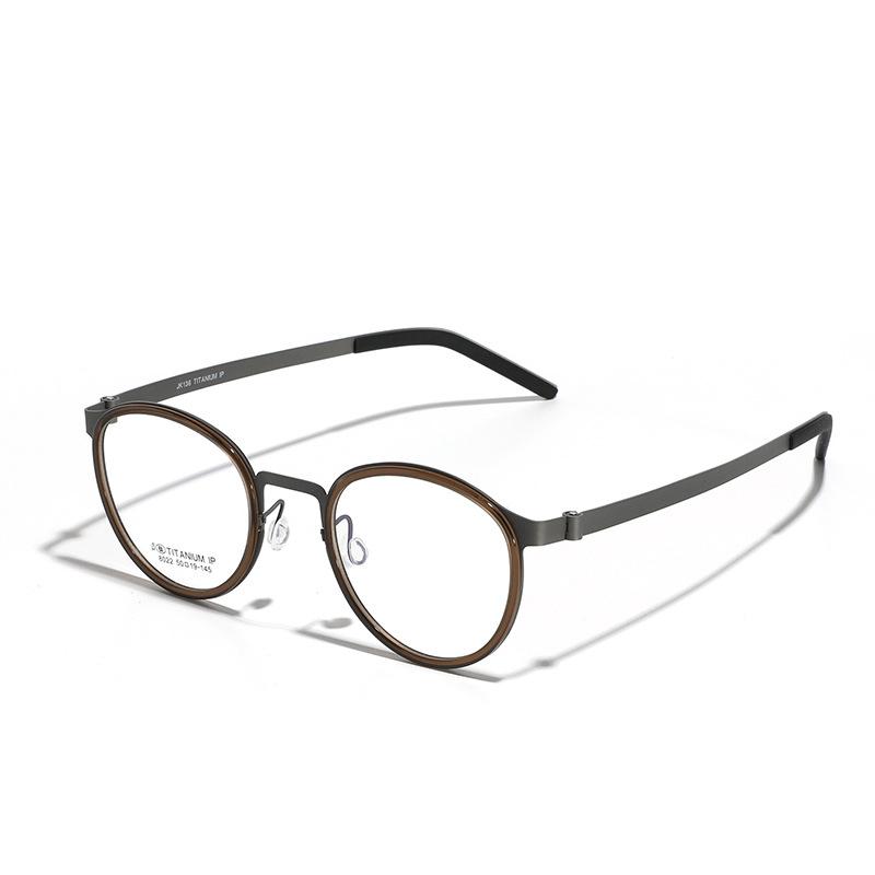 

Glasses Plate Glasses Men S Frame Light Blue Light Retro Prototype Metal Titanium Flat Glasses Women света кофе