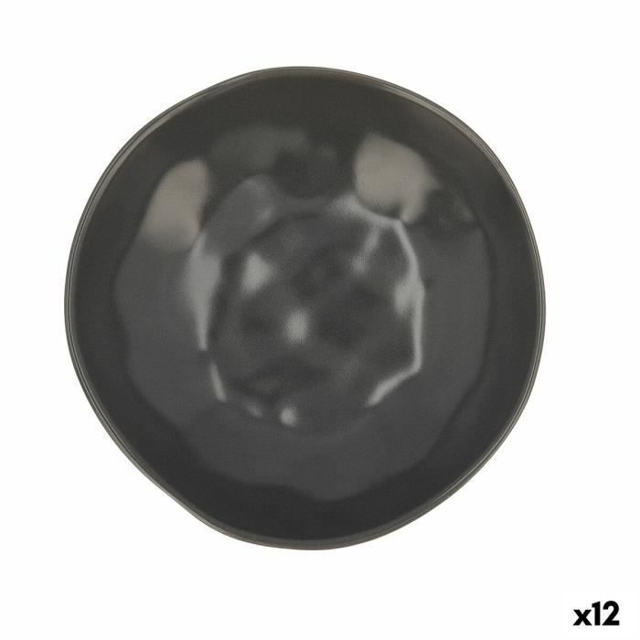 Assiette Creuse Bidasoa Cosmos Céramique Noir (22 Cm) (12 Unités)