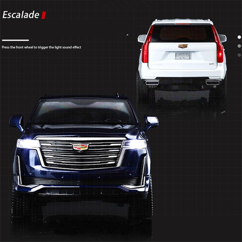 1/32 Cadillac Escalade SUV Alloy Luxy Car Model Diecasts Metal Off-road Vehicles Car Model Sound Light Simulation Kids Toys Gift