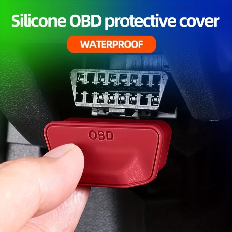 Housse anti-poussière pour port OBD de voiture en silicone avec poignée Manchon de protection Verrou de port OBD Capuchons Imperméable Anti-poussière Accessoires de voiture