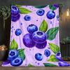 Couverture personnalisée myrtille motif fruité aquarelle couverture polaire toutes saisons literie douce et chaude décoration intérieure cadeau pour les amateurs de cuisine
