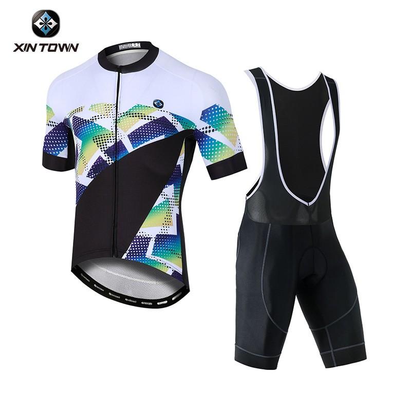 XINTOWN Mens Short Bib Cycling Jersey Quick Dry Moisture Wicking Bike Shirt Wear