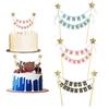 Adults Boys Girls Stars Bunting Banner Gold Cake Topper Cake Flags Party Supplies Baking Decoration