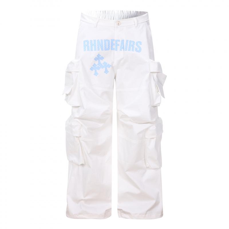 EON 26 Spring Retro Casual Unisex Sweatpants Cargo Trousers M белый