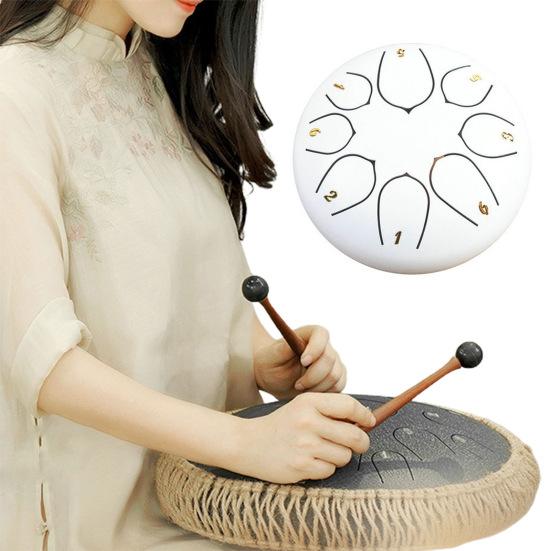 Steel Tongue Drum Rain Chime Hand Drums Sound Healing Instruments Chakra Tank Drum for Musical Education Meditation Yoga Zen