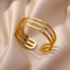 Stainless Steel Bangles Bracelet for Women Gold Plated Luxury Multi-layer Bracelets Jewelry pulseras mujer