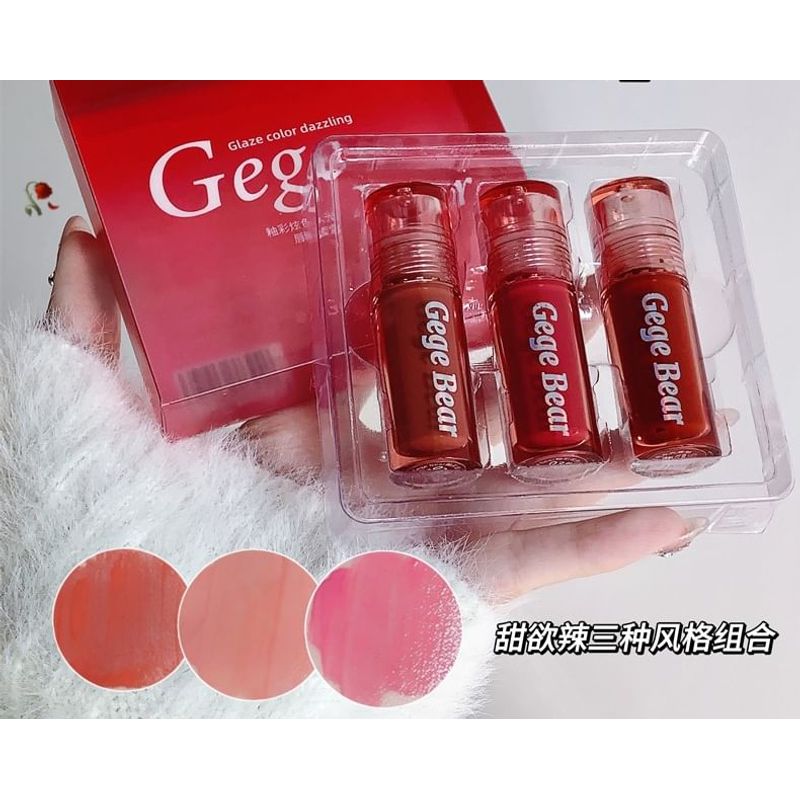 Gege Bear - Set of 3: Dazzling Water Lip Gloss - 2 Types