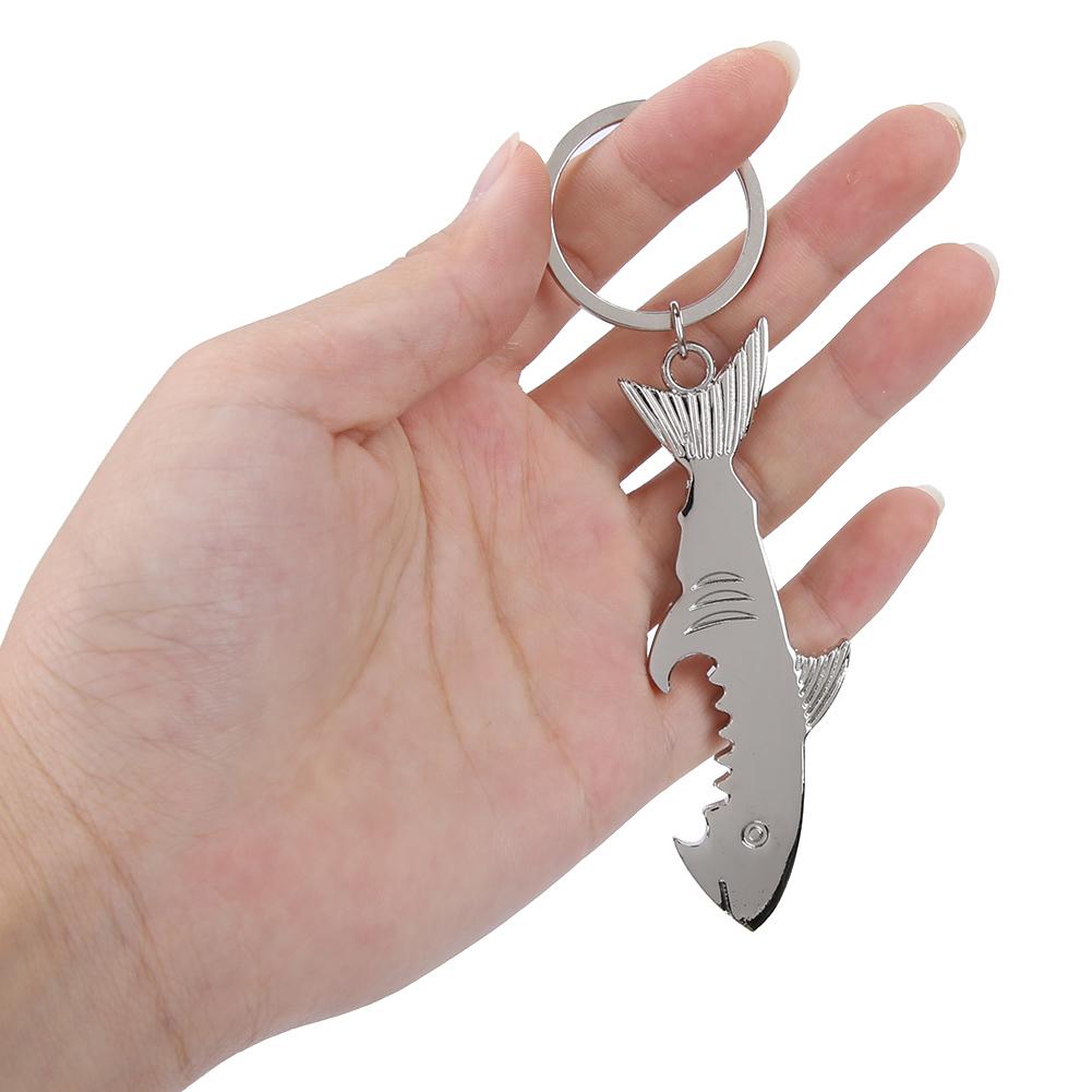Metal Fish Shape Key Ring Bottle Opener Bag Key Chain Hanging Pendant