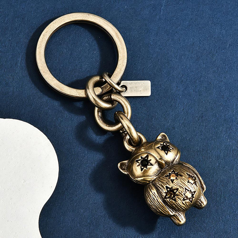 Retro Bird Series Alloy Hollow Owl Pendant Keychain Personalized Bag Pendant Accessories
