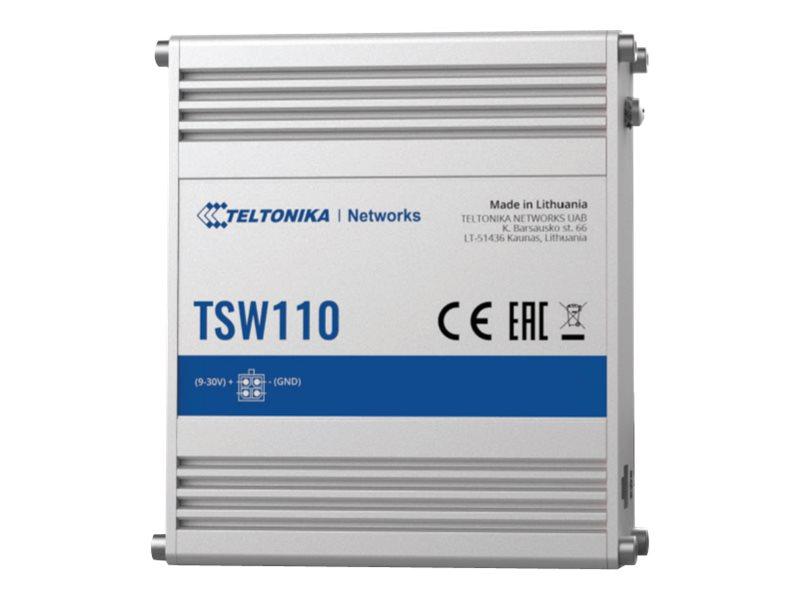 Teltonika | Switch | TSW110 | Unmanaged | 1 Gbit/s (Rj-45) 5 Anschlüsse | 10 Gbit/s (Rj-45) 0 Anschlüsse | 0 SFP-Anschlüsse | 0 SFP+-Anschlüsse | 0 Combo-Anschlüsse | 0 PoE+-Anschlüsse