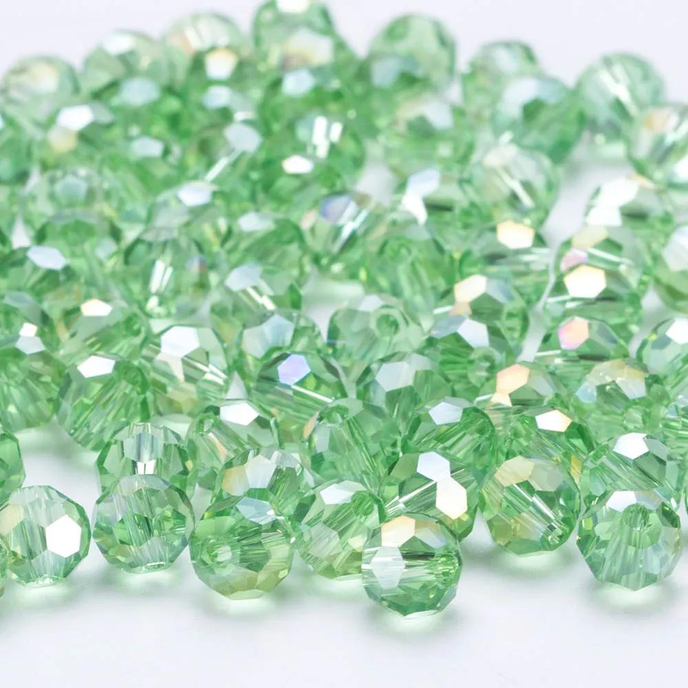 3 4 6 8mm AB color Round Crystal Beads Faceted Transparent Glass Bead Loose Spacer Bead for Jewerly Making DIY Bracelet Necklace