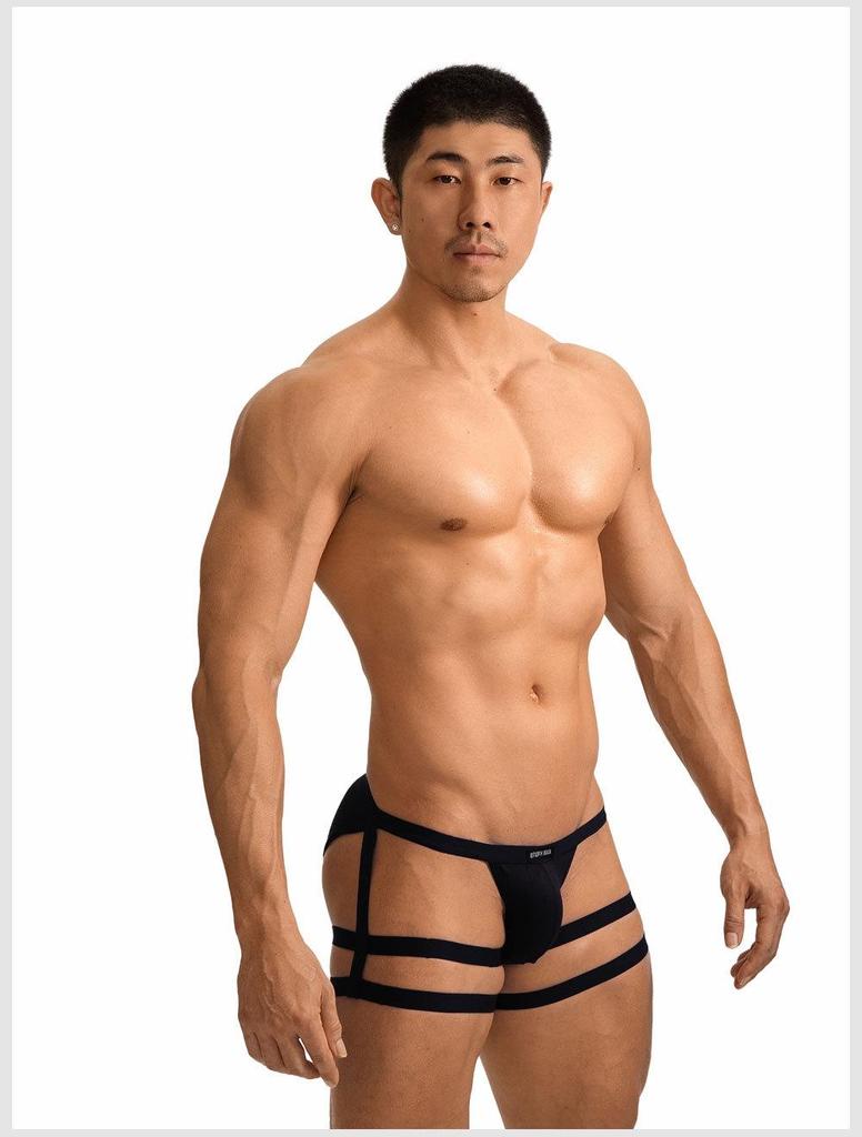 GTOPX MAN Men's Strappy Low-Waist Triangle Briefs with U-Convex Pouch - Sexy, Sweat-Absorbent Tie-Up Underwear.
