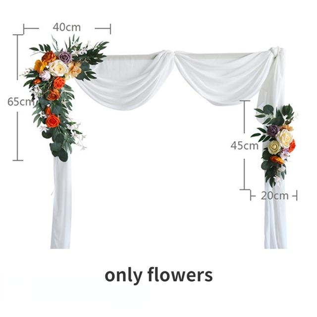 2pcs Artificial Wedding Arch Flowers Greenery Arbor Floral Arrangement Party Reception Backdrop Decor Multiple Style Ceremony