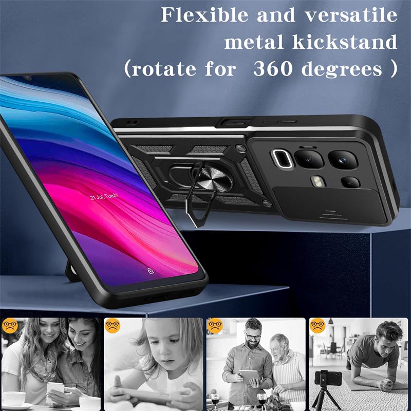 Armor Case For Infinix Note 50 Pro 4G Note 50 Pro+ 50x 5G Cover Lens Protection With Ring Magnetic Holder Coque Fundas Capa