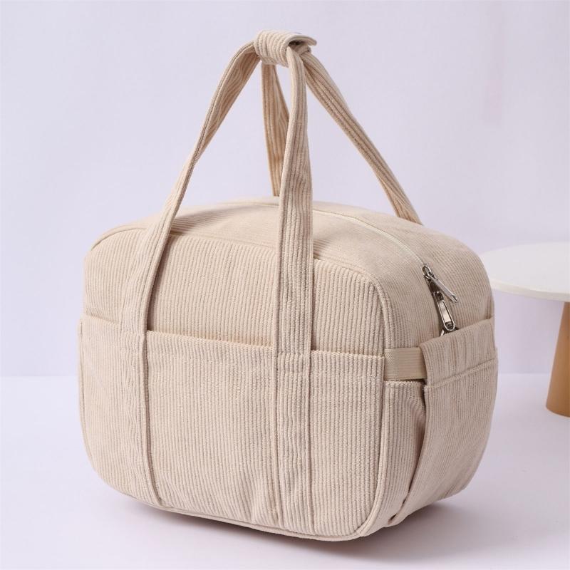 Large Capacity Cotton Lunch Bag With Aluminum Foils Lining for Picnics Office Meals and Daily Use Items