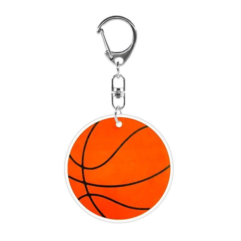 2D Flat Acrylic Keychain Cute Blue Icing Donut 67 Badminton Pattern Non-Fading Key Decor for Backpack Pendant