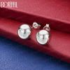 925 Sterling Silver Simple Polished Bead Earrings - Banquet Pendant Jewelry