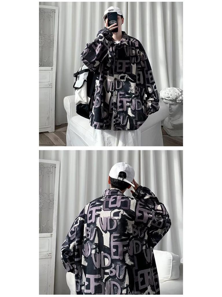 Men's Trendy Corduroy Hip Hop Jacket - Korean Style for Spring and Autumn