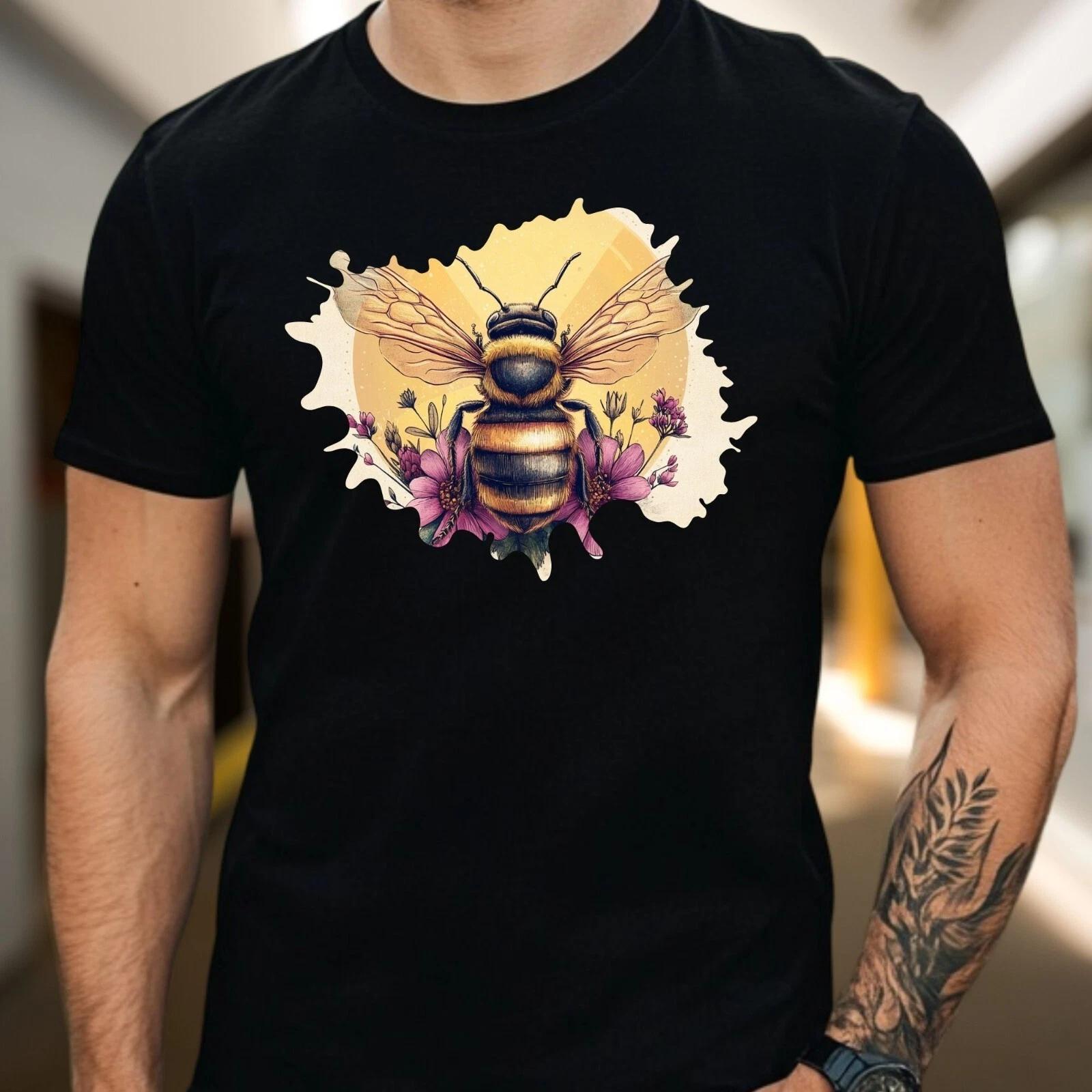 T-Shirt Herren Biene Motiv Baumwolle Größe S bis 5XL M