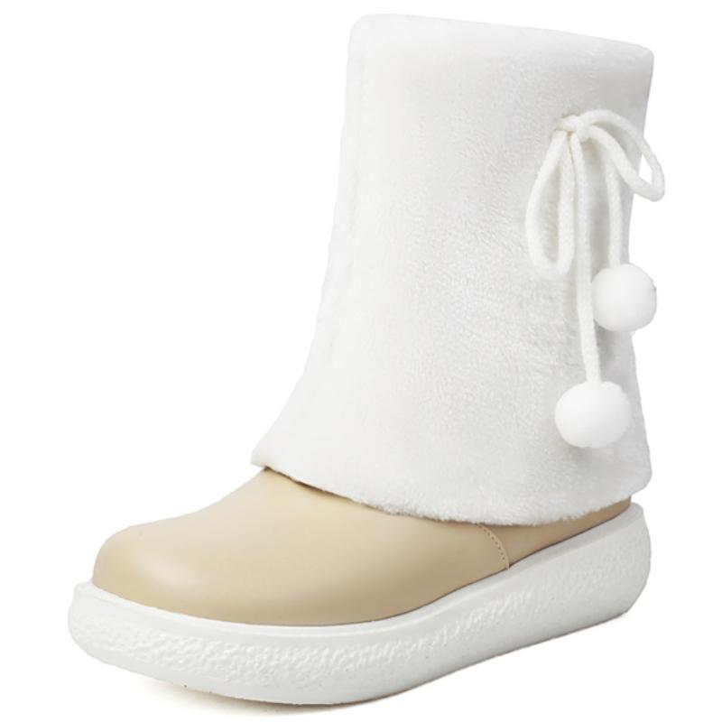 

Удобные зимние ботильоны для женщин Лолит Зимняя обувь 2024 Розовые Белые Короткие ботинки на плоской подошве Обувь Туфли Девушки Водонепроницаемые Большие размеры 39 абрикосовый