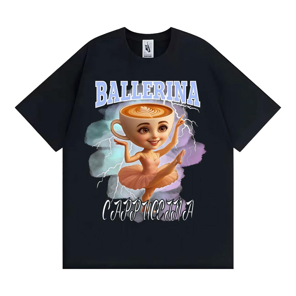 Ballerina Coffee Cup Graphic T-shirt S