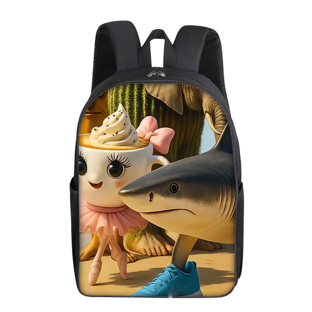 Cartoon Printing Casual Shoulder Bag Junior High School Students Large Capacity Backpacks