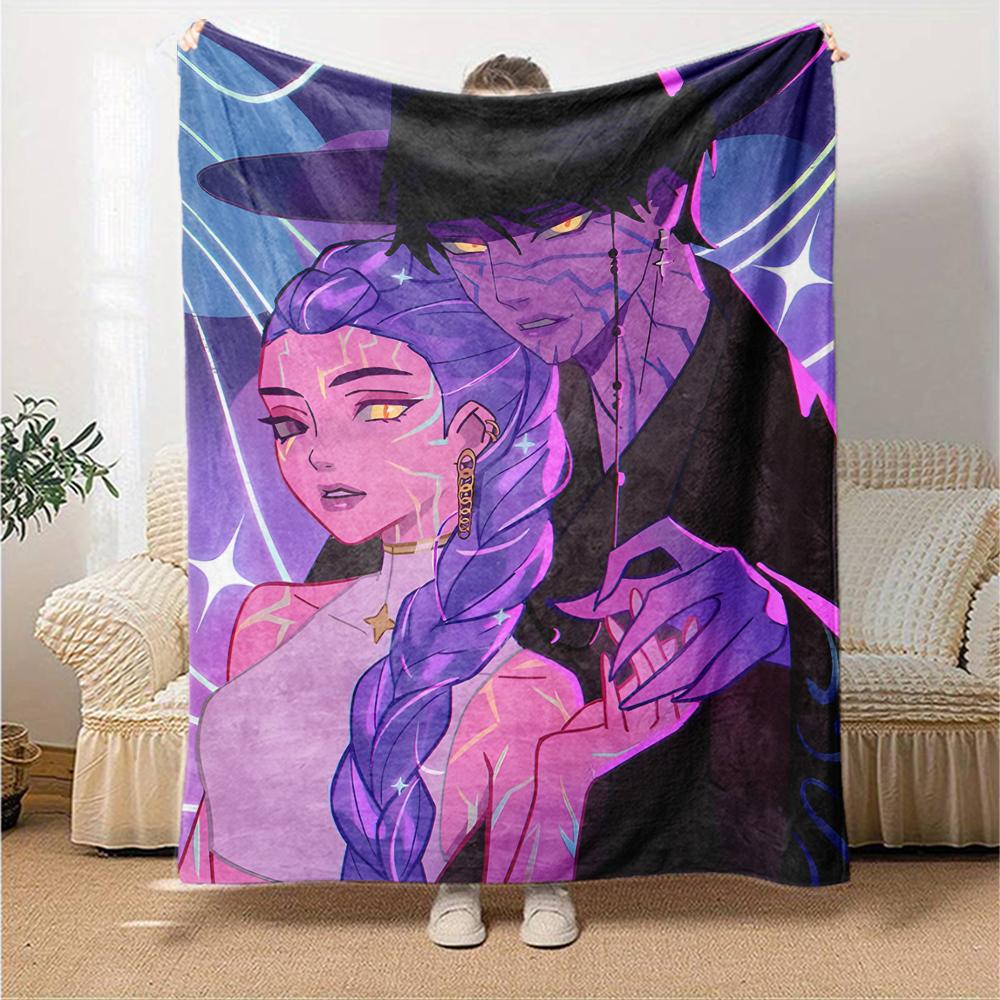 1pc KPop Demon Hunters18 Blanket, Gift, for Men and Women, Soft Blanket, Good for Sofa Bed Couch Travel, Lightweight Flannel Blanket