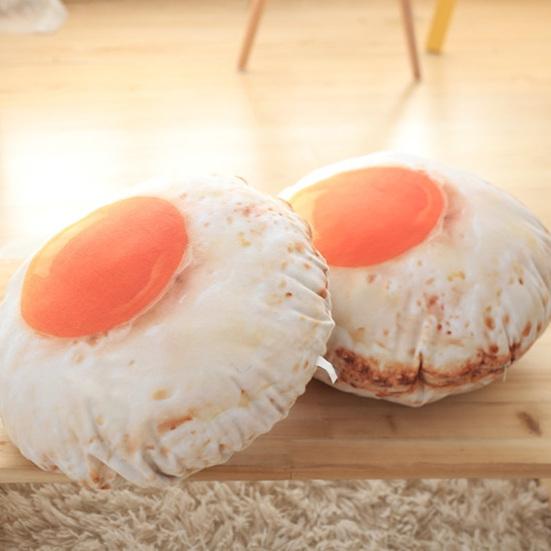 Stuffed Egg Pillow Lovely Simulation Fried Egg Plushie Fluffy Hip Protective Sofa Pillow Sofa Buttocks Cushion Office Chair Seat Home Decoration