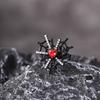 Dark Fashion Spider Web Heart Ring Shiny Rhinestone Halloween Opening Ring Gothic Bat Ring  Gift