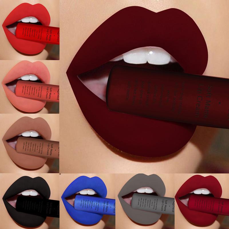Long Lasting Liquid Lipstick in A Waterproof Matte End, Featuring A Dark Red Black, Perfect for Women'S Makeup, Including Lip Gloss and Lip Tint
