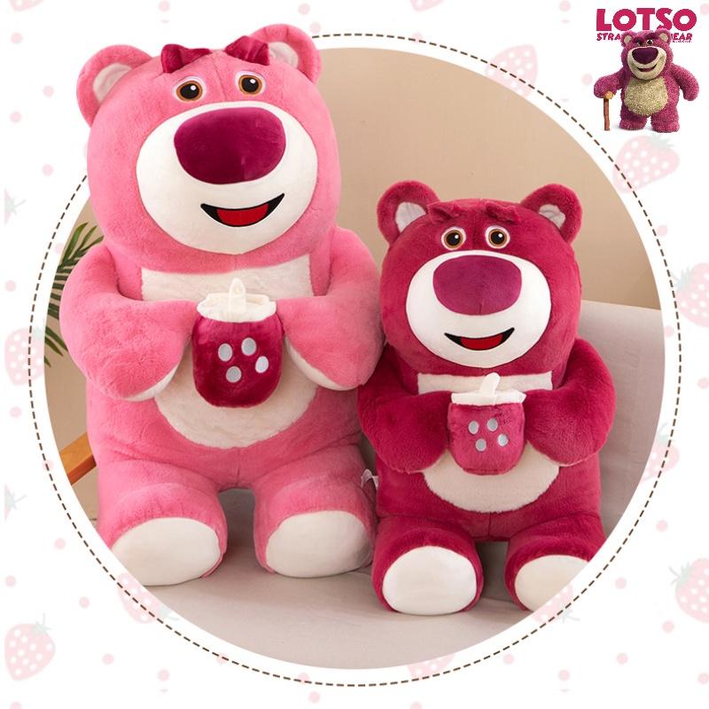 Cute Strawberry Bear Plush Pillow Perfect Gift For Comfort And Cuddles