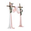 Artificial Wedding Arch Flowers Kit Pink With 2 Pcs Flowers 2 Pcs Drapes