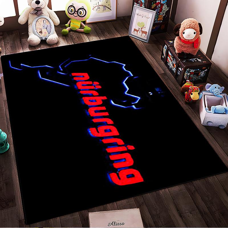 Nürburgring Rennstrecke Design Teppich Rutschfester Teppich geeignet für Wohnzimmer- und Schlafzimmer-Sofas.