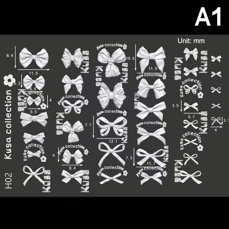 

3D Bowknot Silicone Nail Mold Mixed Sized Shaped Bow Soft Stamping Plates Kawaii Ballet Bow Diy Manicure Art Mould Tools A1